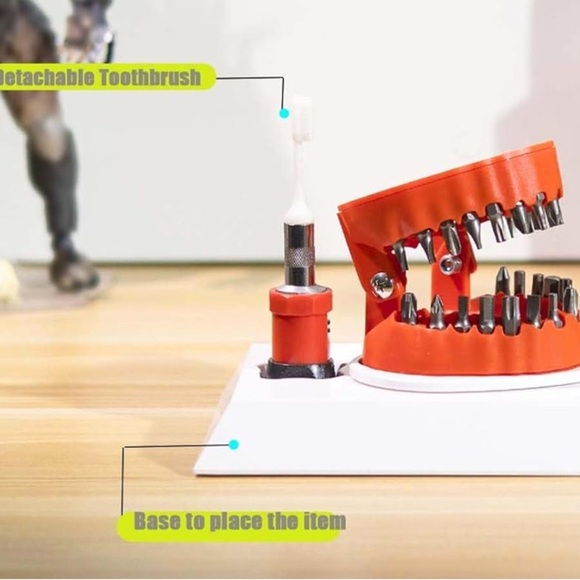 Red 2-in-1 denture Screwdriver Desk Gadget - Picture 3 of 5